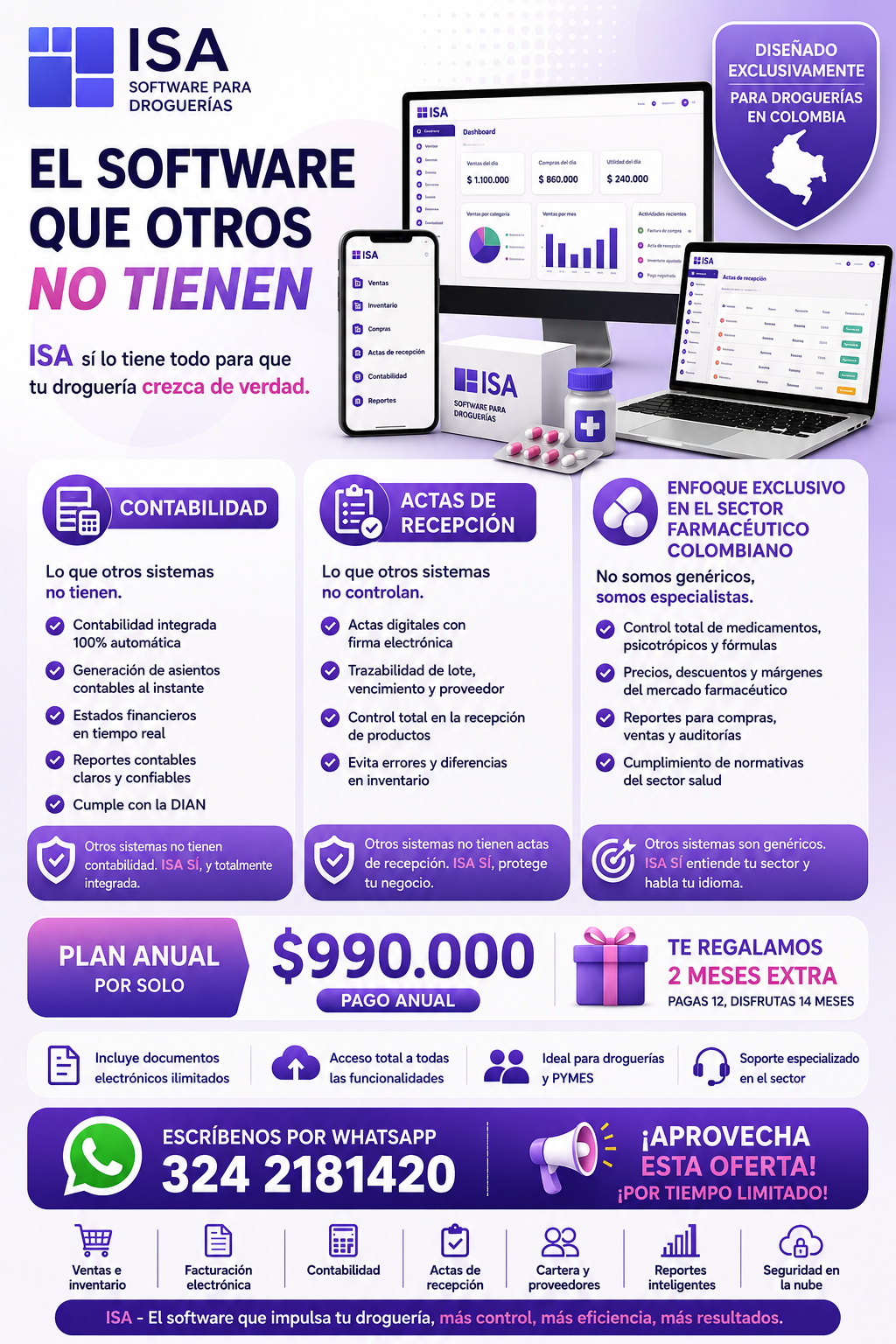 ISA Software - Sistema de gestión para droguerías y farmacias